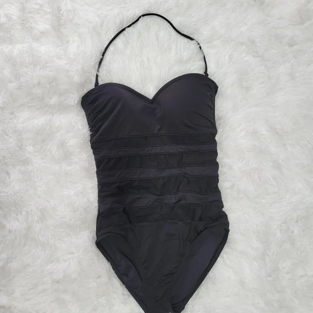 La Blanca Black Halter One Piece Swimsuit - Size 4